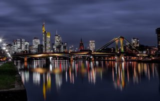 Skyline Frankfurt at the Main to night